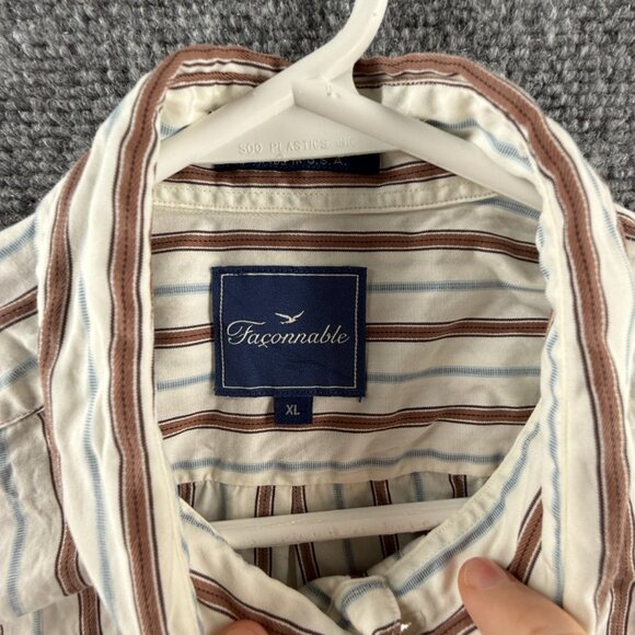 Faconnable Colorful Button-Down Cotton USA Striped XL Men Shirt Long Sleeve - Picture 11 of 16